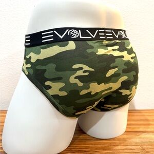 EVOLVE Men's Briefs - Gray & Green Camo (pack of 3, 1 of each color)